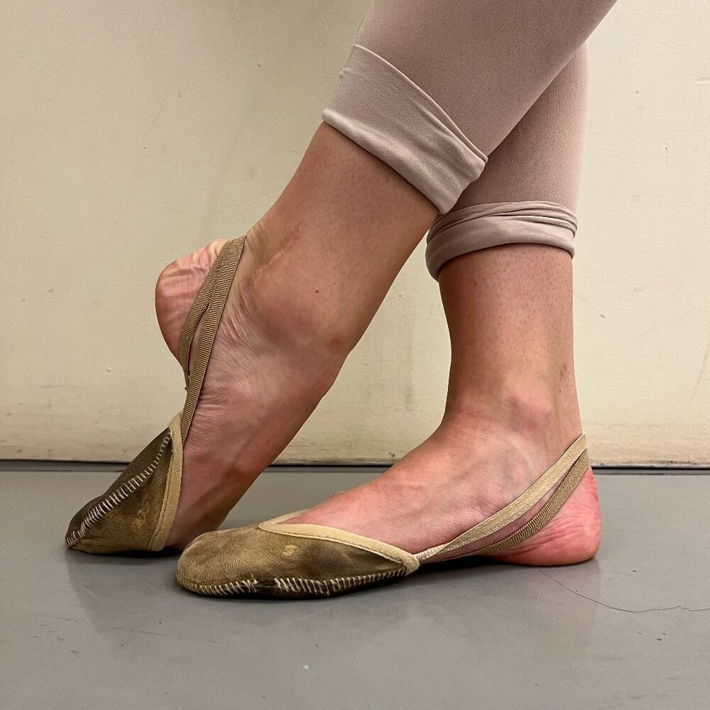 14 Dance half soles/turners, rhythmic gymnastics toe shoes very used